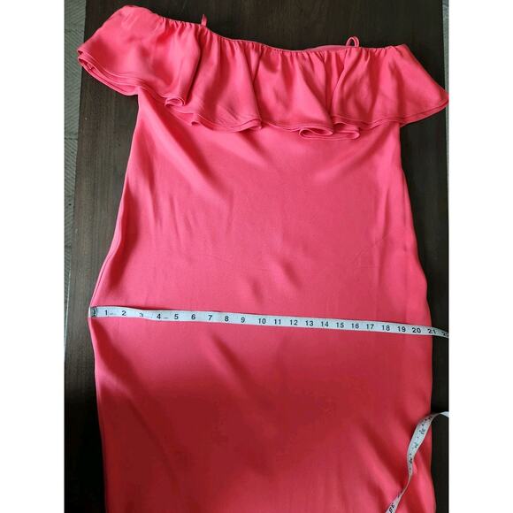 J.Crew ruffle slip sheath silk Pink Coral dress Spaghetti Straps Size 6 - Picture 7 of 10